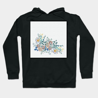 Vintage floral watercolor sticker label Hoodie